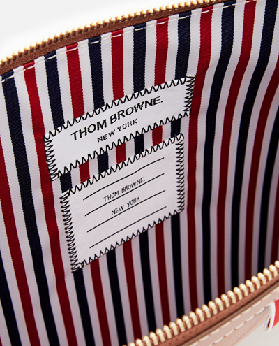 Shop Thom Browne Medium Document Holder In Tb Vacchetta In Brown