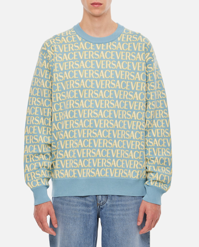 Shop Versace Knit Sweater  All Over In Multicolour