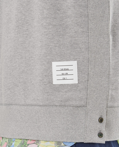 Shop Thom Browne Classic Sweatshirt In Classic Loopback W/ Engineered 4 Bar In Grey