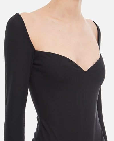 Shop Khaite Mara Cotton Jersey Bodysuit In Black