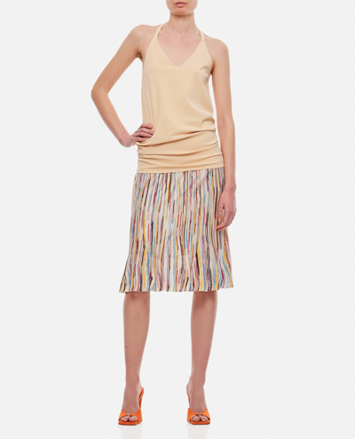 Quira Viscose Dancer Tank Top In Beige