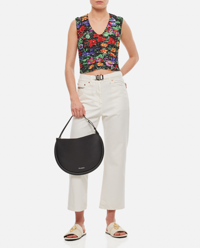 Collina Strada Floral-print Ruched Vest Top In Black