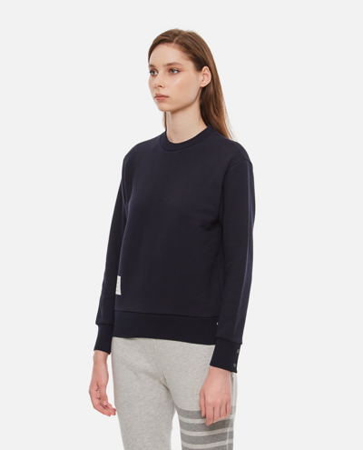 Shop Thom Browne Cotton Sweatshirt In Blue