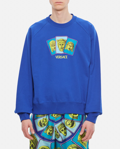 Shop Versace Sweatshirt In Blue