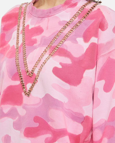 Collina Strada Tennis Crew Cotton Blend Sweatshirt In Pink