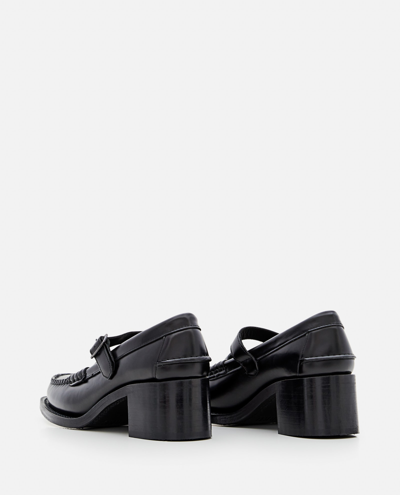 Shop Hereu 50mm Blanquer Leather Mary Jane Loafers In Black