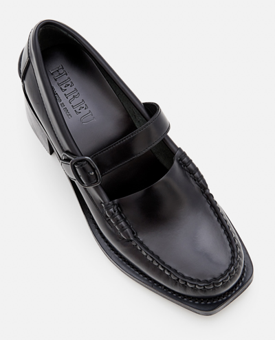 Shop Hereu 50mm Blanquer Leather Mary Jane Loafers In Black