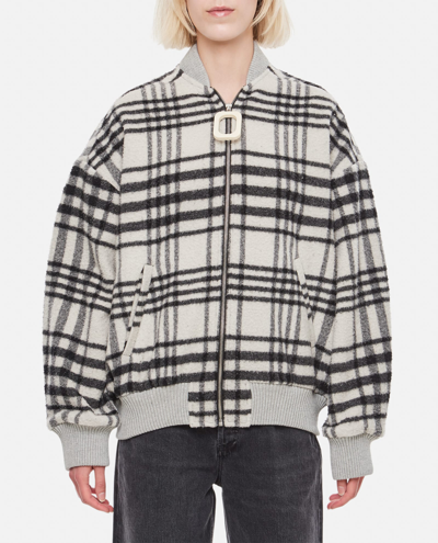 Shop Jw Anderson Wool Bomber Jacket In White