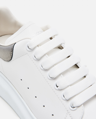 Shop Alexander Mcqueen 45mm Larry Grainy Leather Sneakers In White