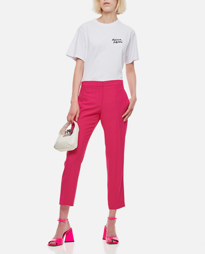 Shop Alexander Mcqueen Viscose Crepe Cigarette Trousers In Pink