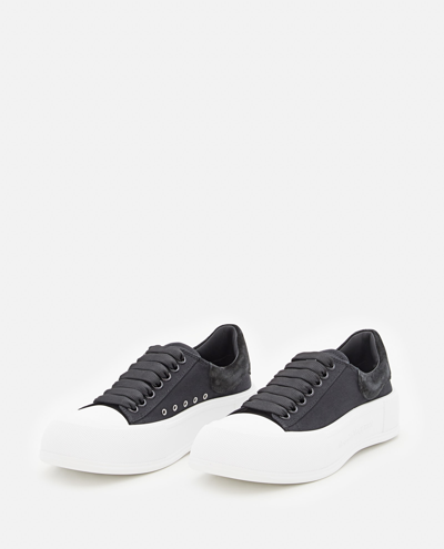 Shop Alexander Mcqueen 45mm Plimsoll Canvas Sneakers In Black