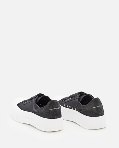 Shop Alexander Mcqueen 45mm Plimsoll Canvas Sneakers In Black