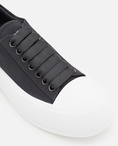 Shop Alexander Mcqueen 45mm Plimsoll Canvas Sneakers In Black