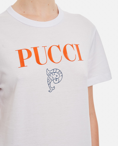 Shop Emilio Pucci Cotton Jersey T-shirt In White