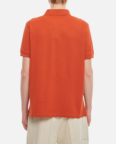 Shop Paul Smith Mens Polo Shirt Str Placket In Orange