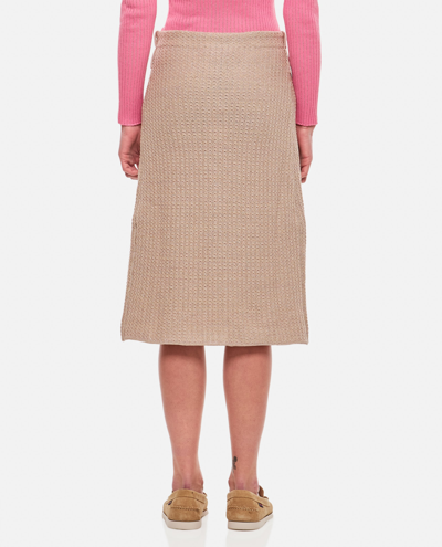 Shop Cormio Lucia Cotton Midi Skirt In Beige