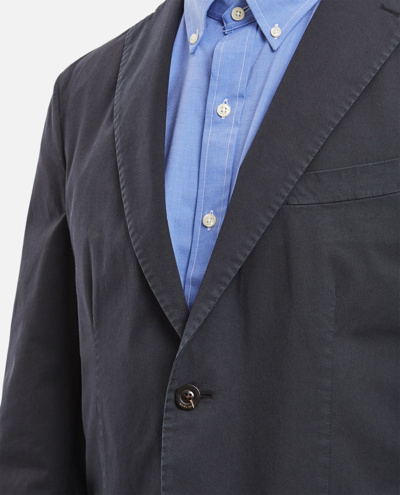 Shop Boglioli Single-breasted Jacket In Stretch Cotton Twill, 2 Buttons In Blue
