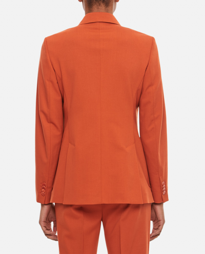 Shop Max Mara Double Breasted Wool Jacket In Orange