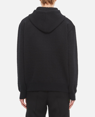 Shop Givenchy Knitted Zip Hooded Blouson In Black