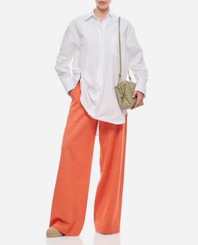 Shop Max Mara Eolie Jersey Cotton Trousers In Orange