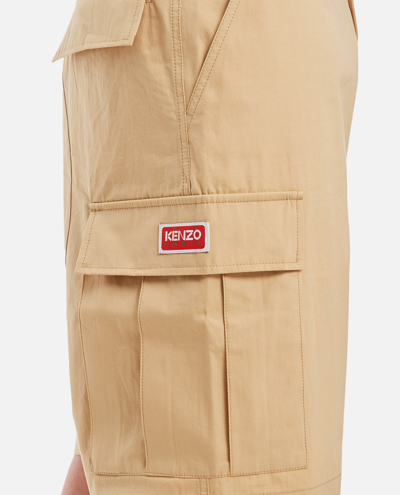 Shop Kenzo Cargo Shorts In Beige