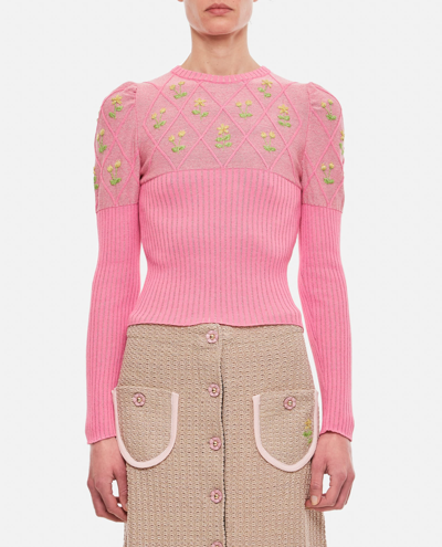 Shop Cormio Oma 12 Cotton Glitter Sweater In Pink