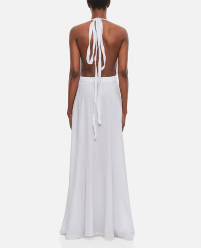 Shop Caravana Hera Cotton Long Dress With Slits In White