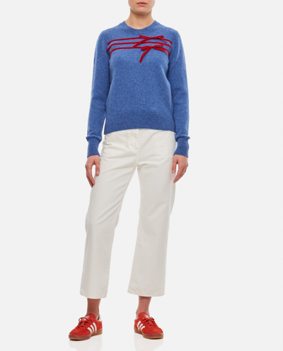 Shop Molly Goddard Simone Cashmere Blend Sweater In Clear Blue