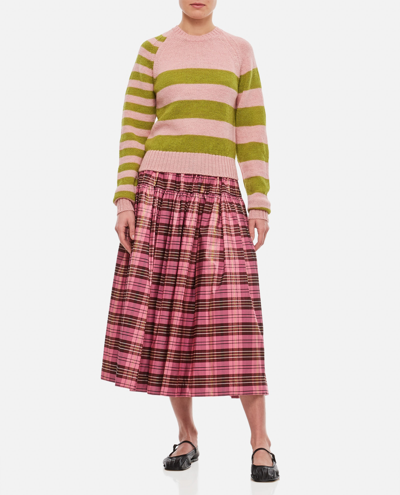 Molly Goddard Striped Raglan-sleeve Sweater In Pink