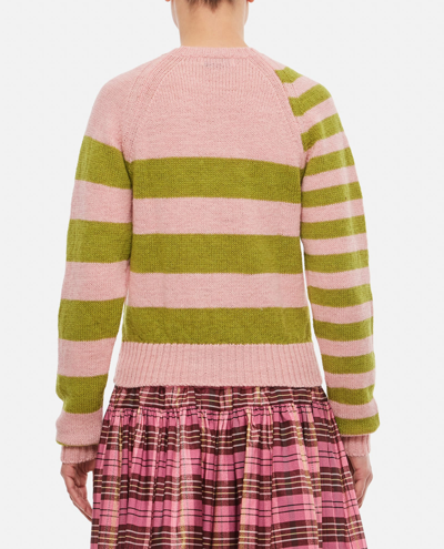 Molly Goddard Striped Raglan-sleeve Sweater In Pink