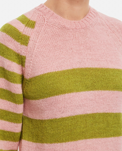 Molly Goddard Striped Raglan-sleeve Sweater In Pink