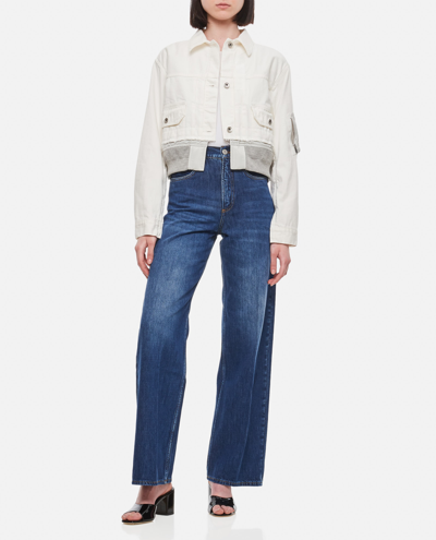 Shop Frame Le Highntight Wide Leg Cotton Jeans In Blue