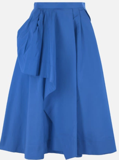 Shop Alexander Mcqueen Polyfaille Maxi Skirt In Blue