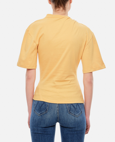 Shop Jacquemus Perola Cutout Cotton T-shirt In Yellow