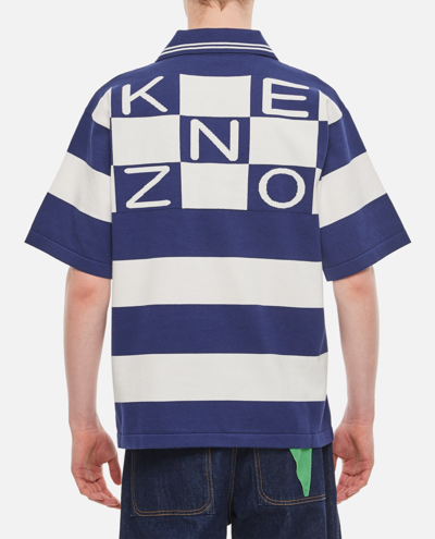 Shop Kenzo Nautical Graphic Polo In Blue