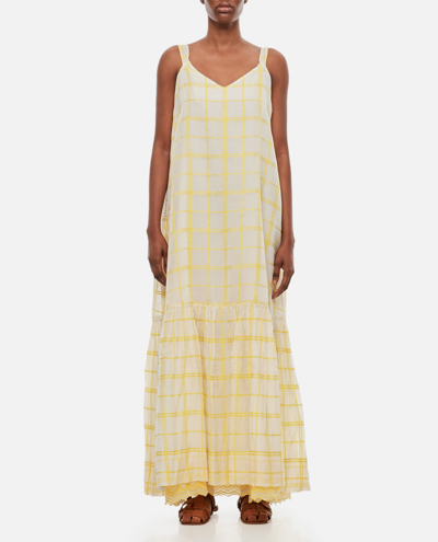 Shop Péro Checkered Maxi Dress In Yellow