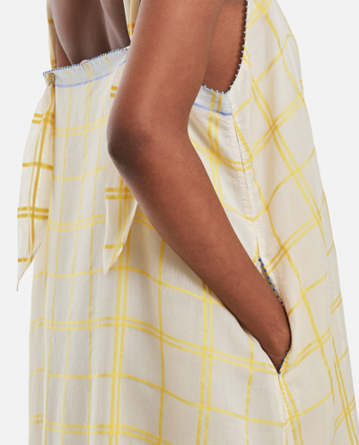 Shop Péro Checkered Maxi Dress In Yellow