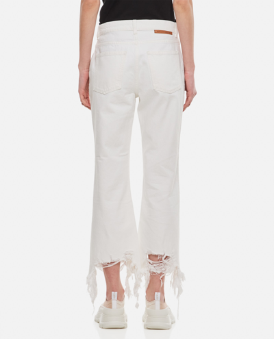 Shop Stella Mccartney Distressed Cotton Jeans In White