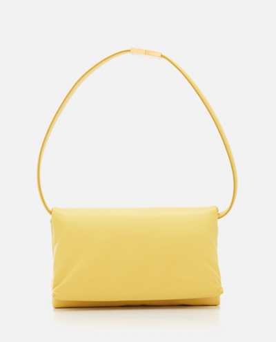 Shop Marni Small Prisma Leather Shoulder Bag In Yellow