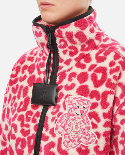 Shop Moncler Genius Teddy Zip-up Cardigan In Pink