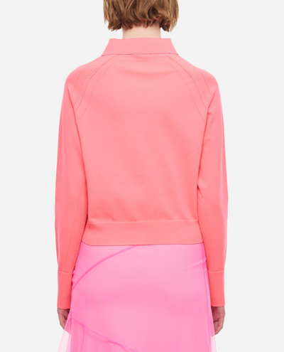 Shop Molly Goddard Kay Synthetic Jersey Cardigan In Pink