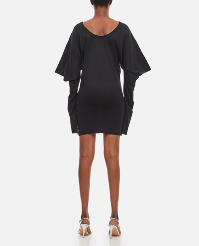 Setchu Draped-detail Mini Dress In Black