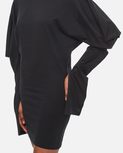 Setchu Draped-detail Mini Dress In Black