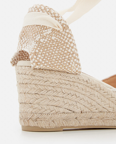 Castaã±er Castañer Carina Ankle Strap Crochet Wedge Sandals In Multicolour