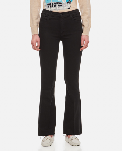 Shop Mother The Weekender Fray Straight Leg Cotton Jeans In Black