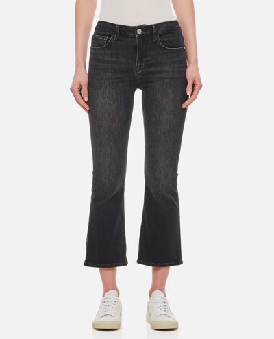 Shop Frame Le Crop Mini Bootcut Cotton Jeans In Black