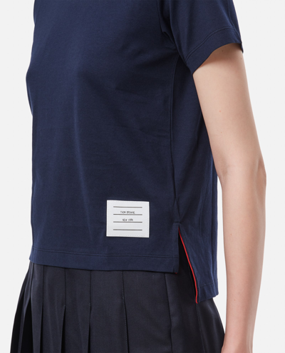Shop Thom Browne Cotton Jersey T-shirt In Blue