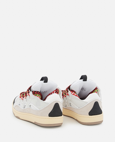 Shop Lanvin Curb Leather Sneakers In White