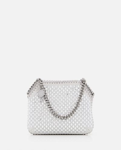 Shop Stella Mccartney Mini Hotfix Falabella Shoulder Bag In Silver