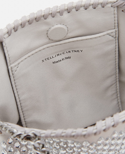 Shop Stella Mccartney Mini Hotfix Falabella Shoulder Bag In Silver